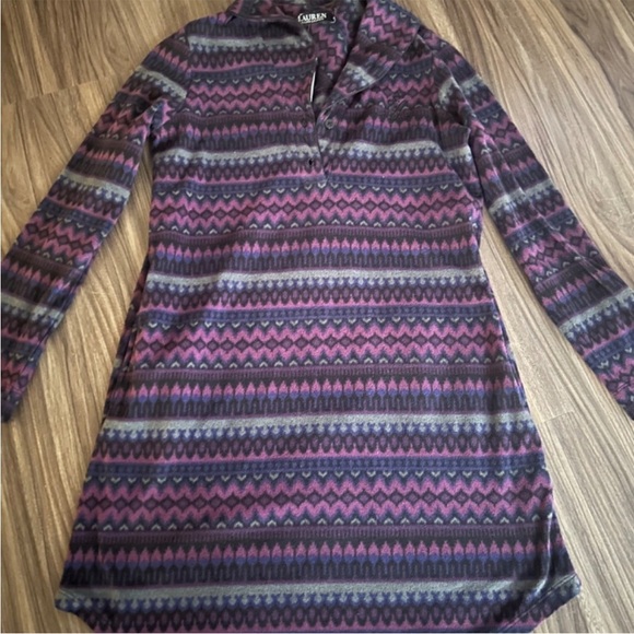 Ralph Lauren Purple and Black Patterned Dress - Picture 2 of 3